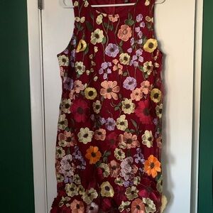 Floral Embroidered Sleeveless Dress